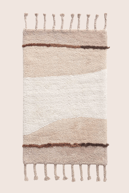 Marble Tekli Banyo Paspası %100 Pamuk 50x80 Kahverengi