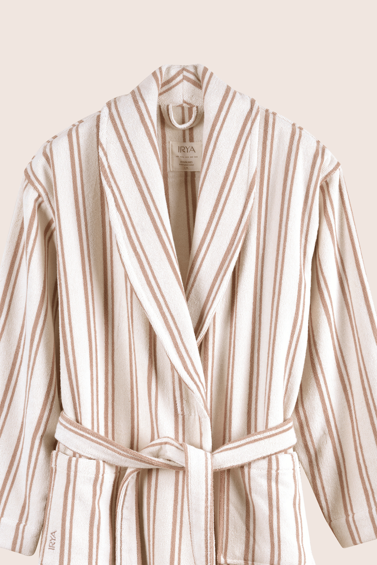 In Lines İpliği Boyalı Erkek Bornoz Mocha