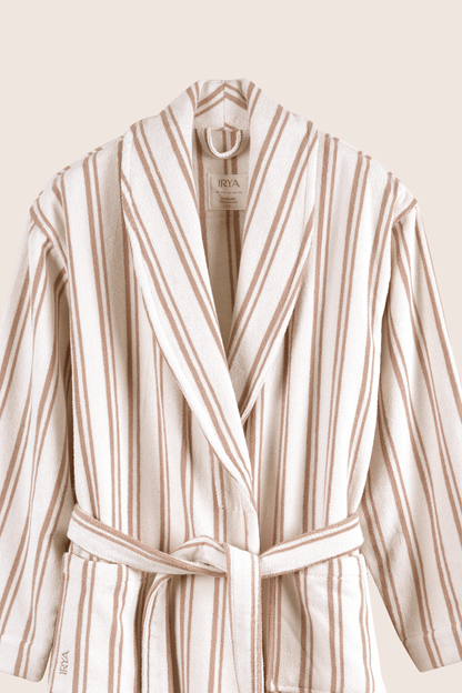 In Lines İpliği Boyalı Erkek Bornoz Mocha