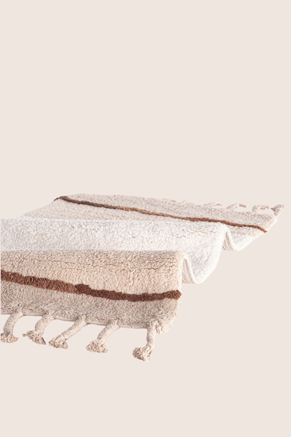 Marble Tekli Banyo Paspası %100 Pamuk 50x80 Kahverengi