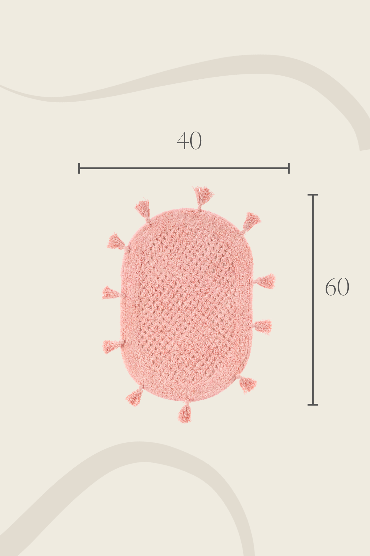 Lampetie | Elora Tekli Banyo Paspası  40x60 Pembe