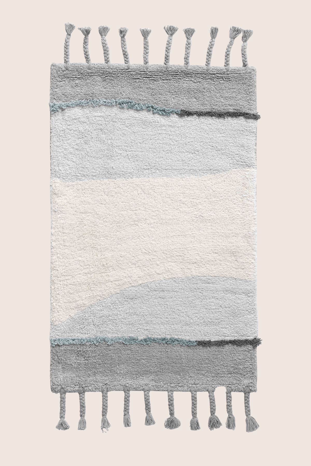 Marble Tekli Banyo Paspası %100 Pamuk 50x80 Gri