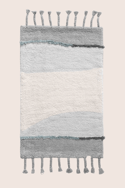 Marble Tekli Banyo Paspası %100 Pamuk 50x80 Gri