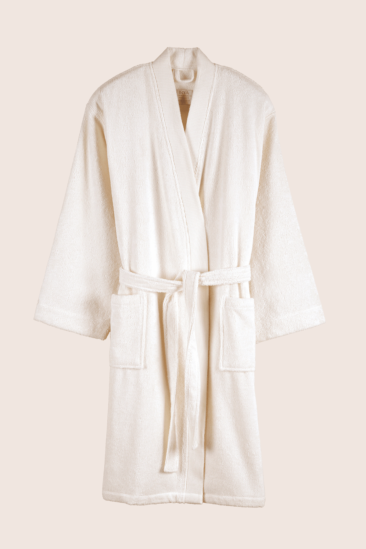 Solena %100 Pamuk Kadın Bornoz Ekru
