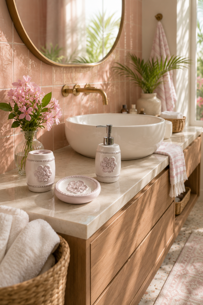 Alva 3 Piece Bathroom Set White