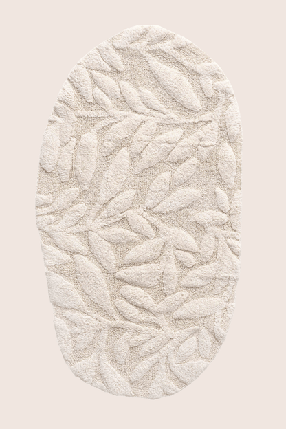 Allesi Tekli Banyo Paspası %100 Pamuk 65x115 Ekru