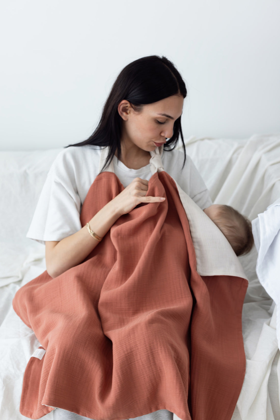 Colors of Joy Organic Cotton Muslin 4 Layer Nursing Cover Tile