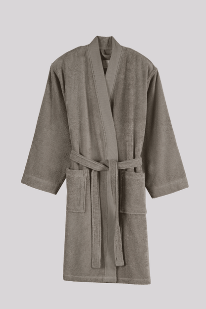 Solena %100 Pamuk Kadın Bornoz Gri