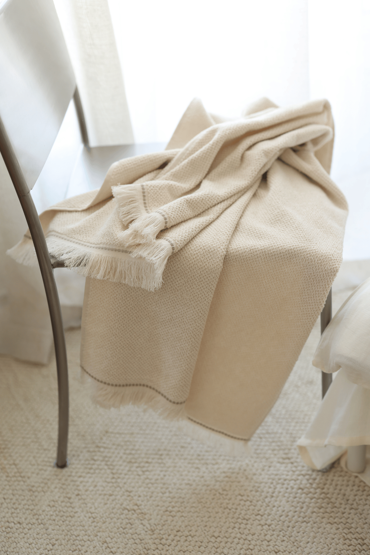 Travertine %100 Pamuk Banyo Havlusu 90x150 Açık Bej