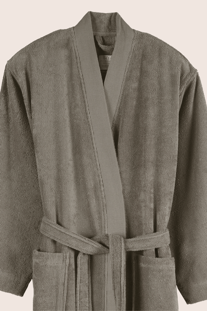 Solena %100 Pamuk Kadın Bornoz Gri