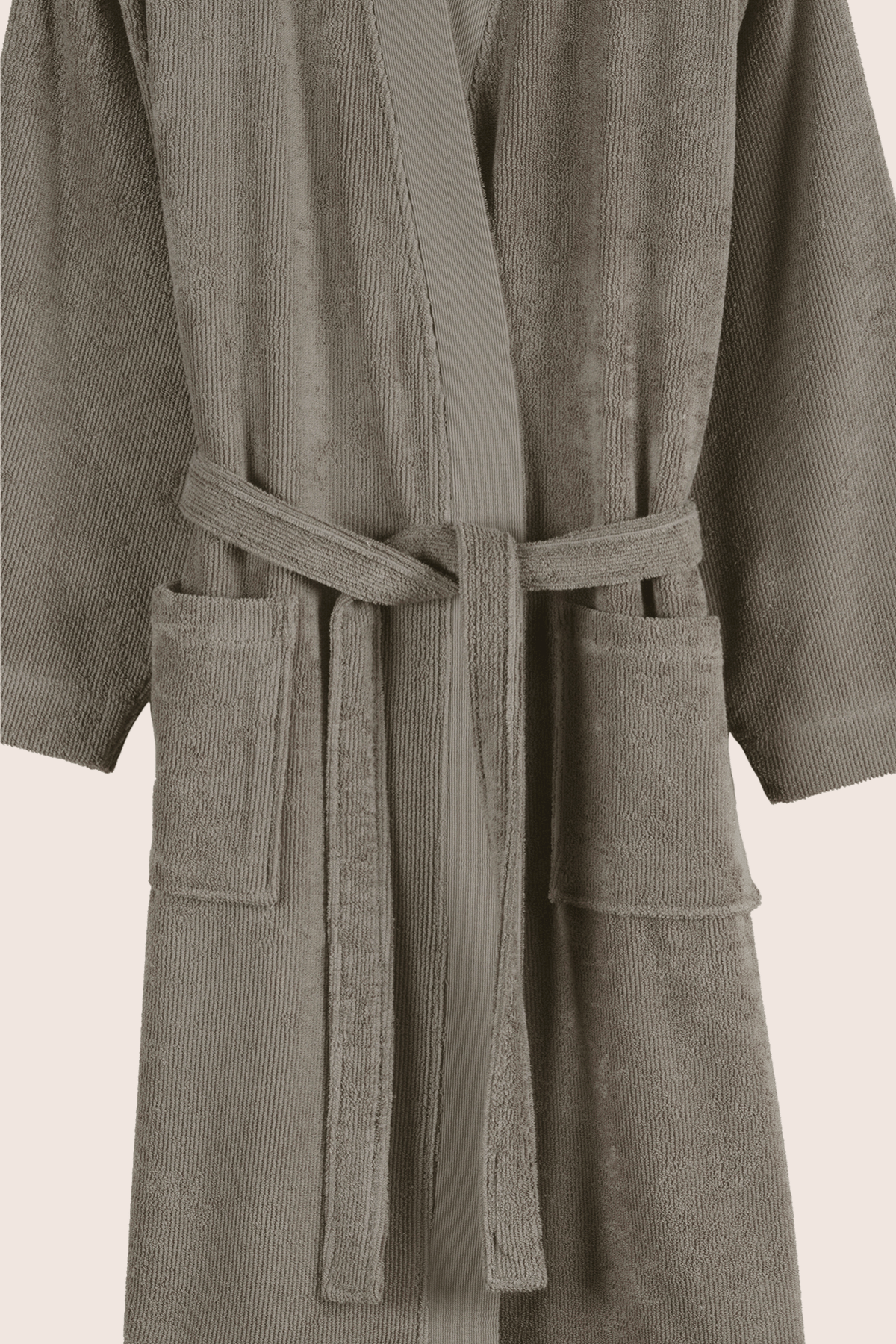 Solena %100 Pamuk Kadın Bornoz Gri