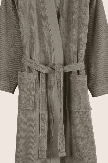 Solena %100 Pamuk Kadın Bornoz Gri