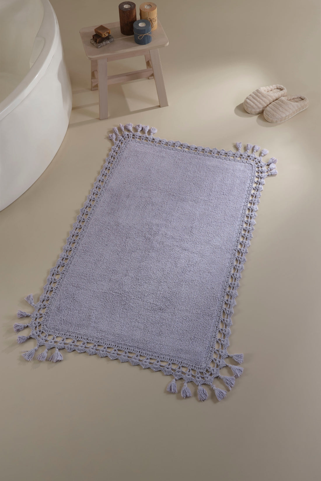 Lorna Tekli Banyo Paspası %100 Pamuk 70x110 Lila
