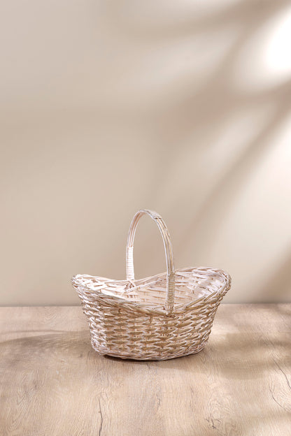 3 Piece Wicker Basket White