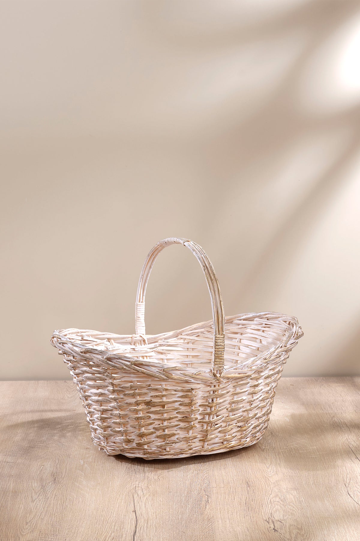 3 Piece Wicker Basket White