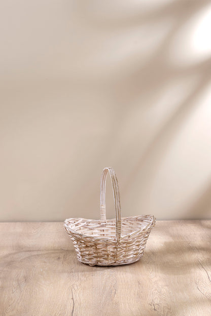 3 Piece Wicker Basket White