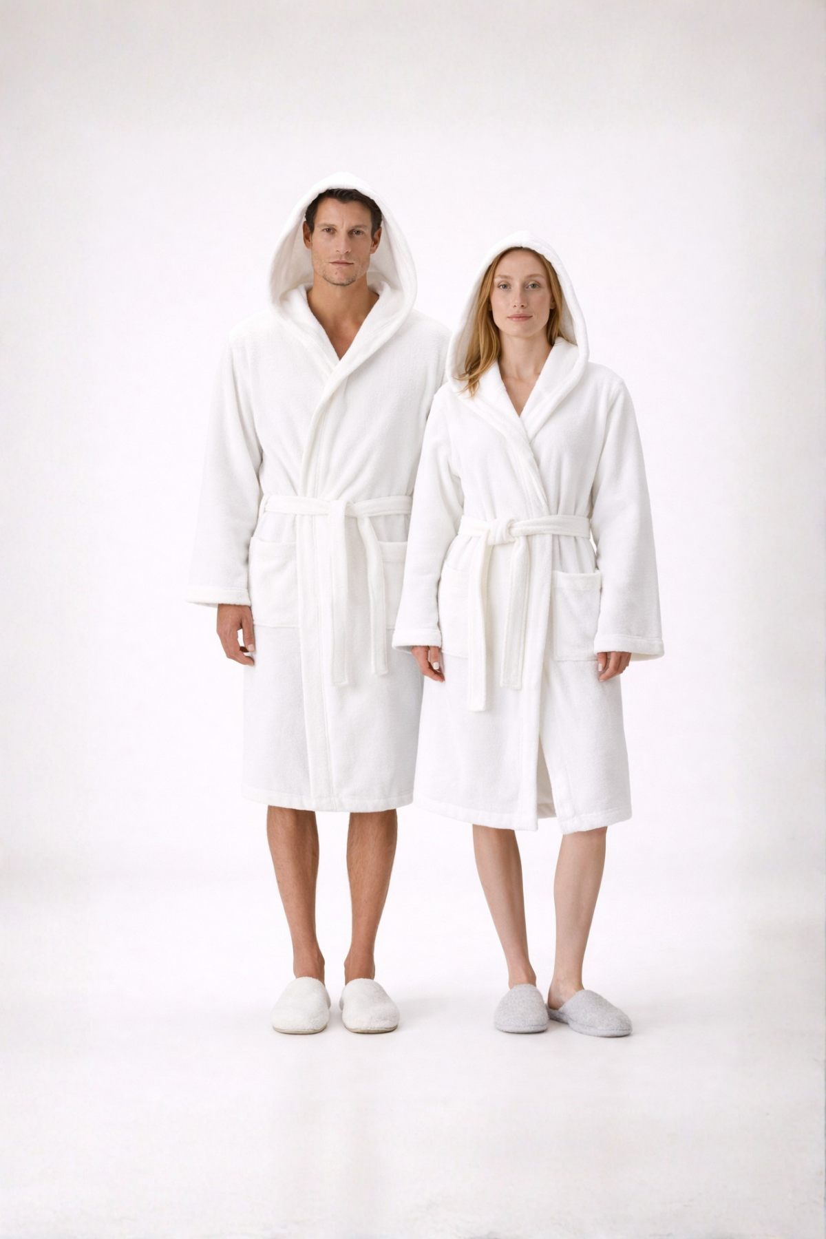 Miro %100 Pamuk Bornoz Takımı Beyaz