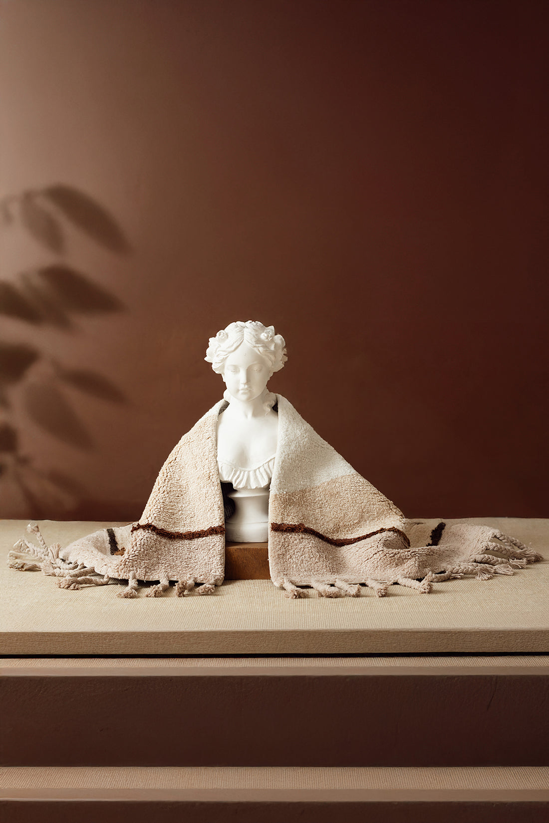 Marble Tekli Banyo Paspası %100 Pamuk 60x100 Kahverengi