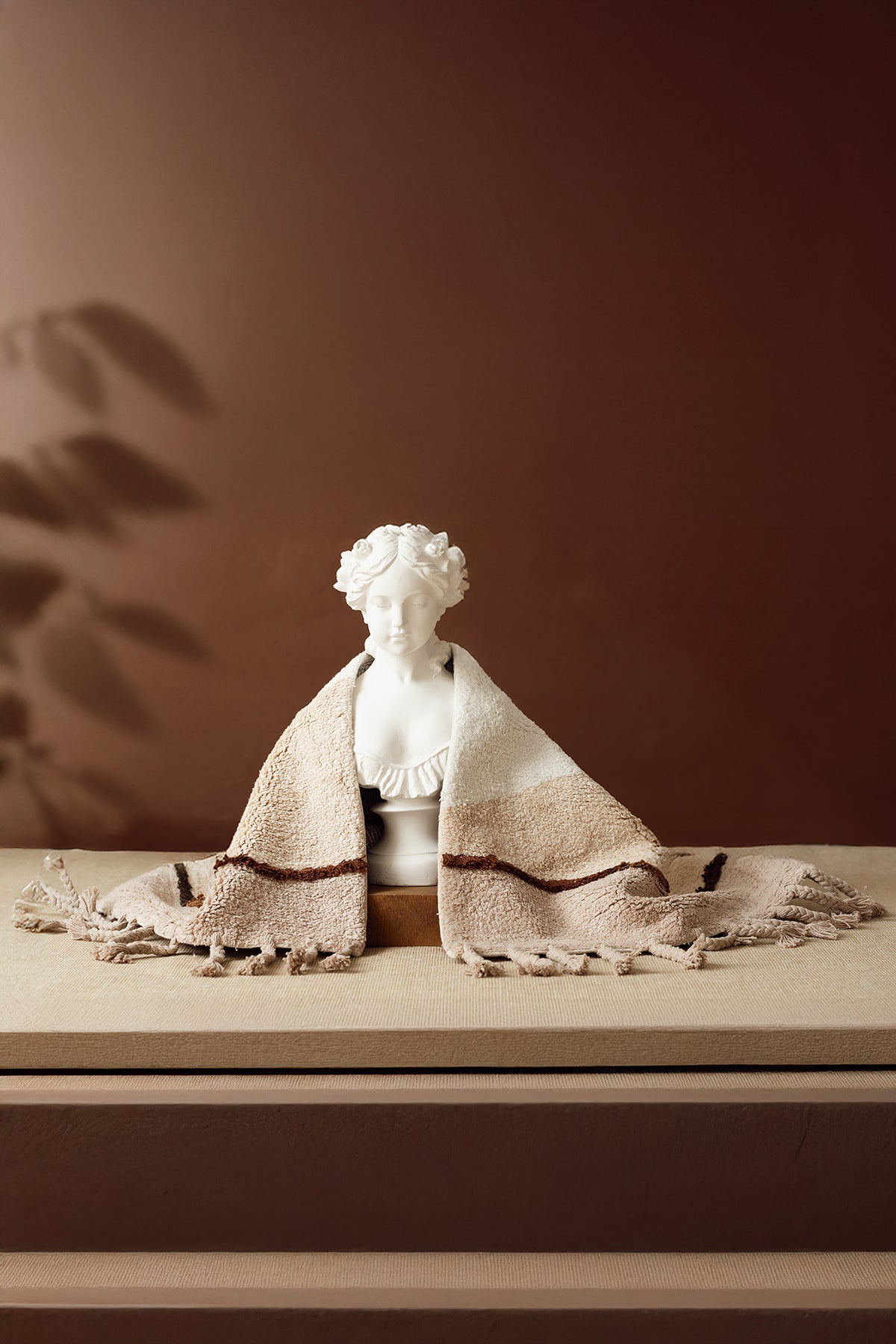 Marble Tekli Banyo Paspası %100 Pamuk 60x100 Kahverengi