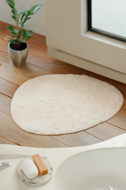 Sedef Tekli Banyo Paspası Bambu 90x110 Ekru