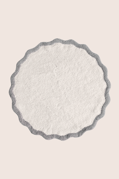 Scallop Yuvarlak Banyo Paspası Bambu 90x90 Gri