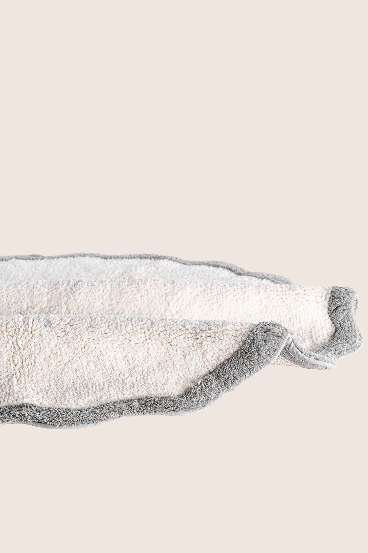 Scallop Yuvarlak Bambu Banyo Paspası 120x120 Cm Gri