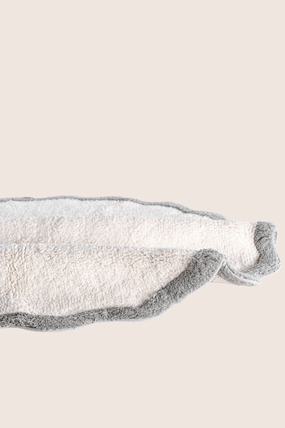 Scallop Yuvarlak Banyo Paspası Bambu 90x90 Gri