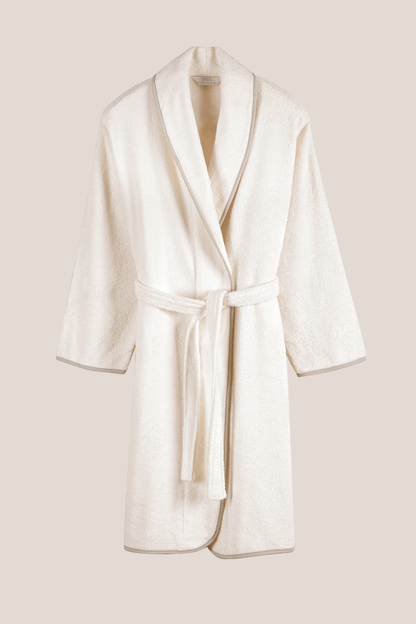 Allesi %100 Pamuk Erkek Bornoz Ekru