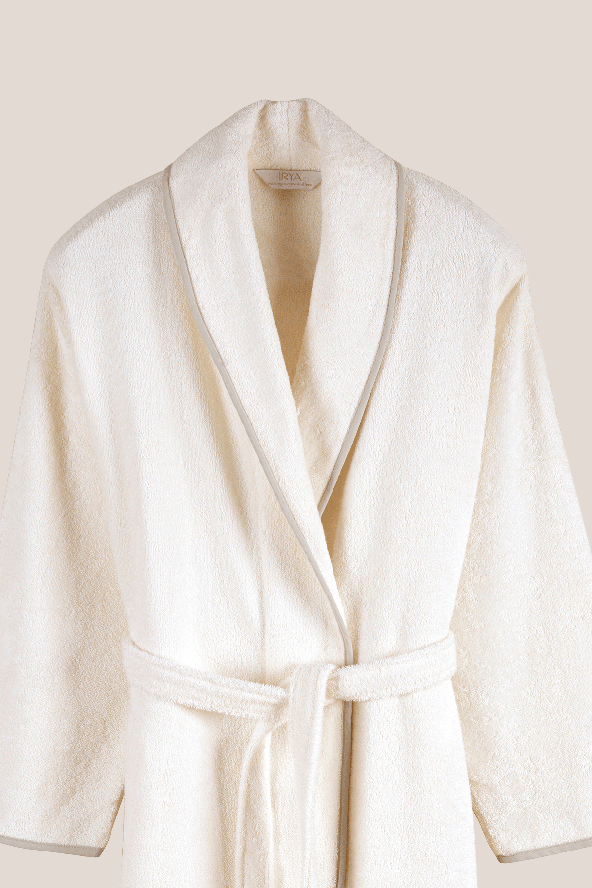 Allesi %100 Pamuk Erkek Bornoz Ekru