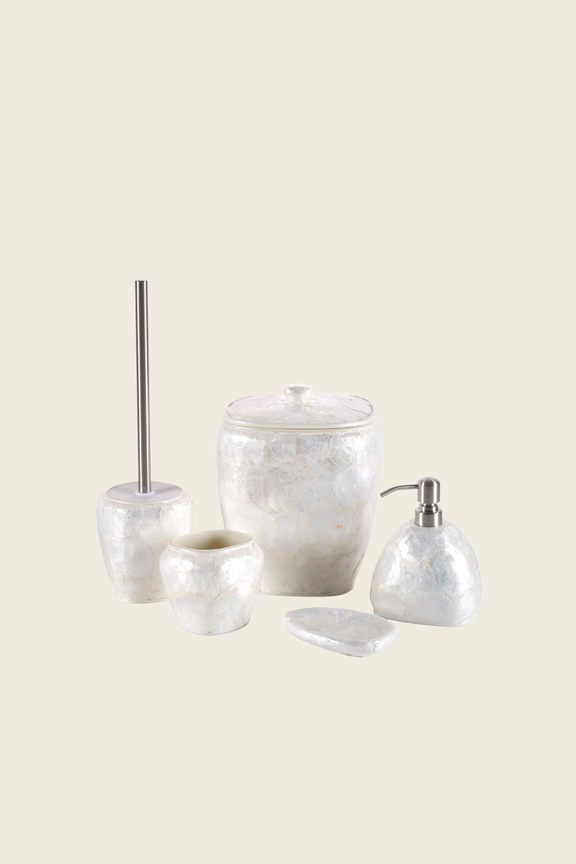 Sedef 5 Piece Bathroom Set Ecru