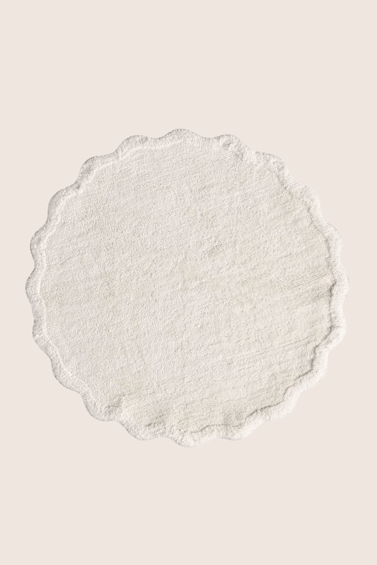 Scallop Yuvarlak Banyo Paspası Bambu 90x90 Ekru