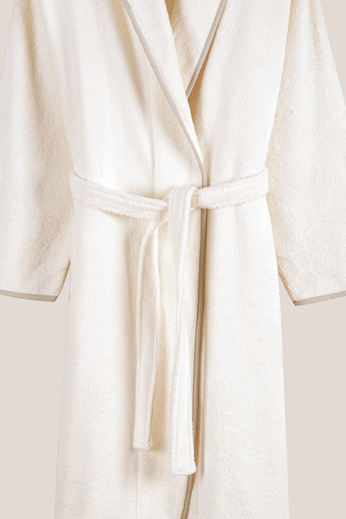 Allesi %100 Pamuk Erkek Bornoz Ekru