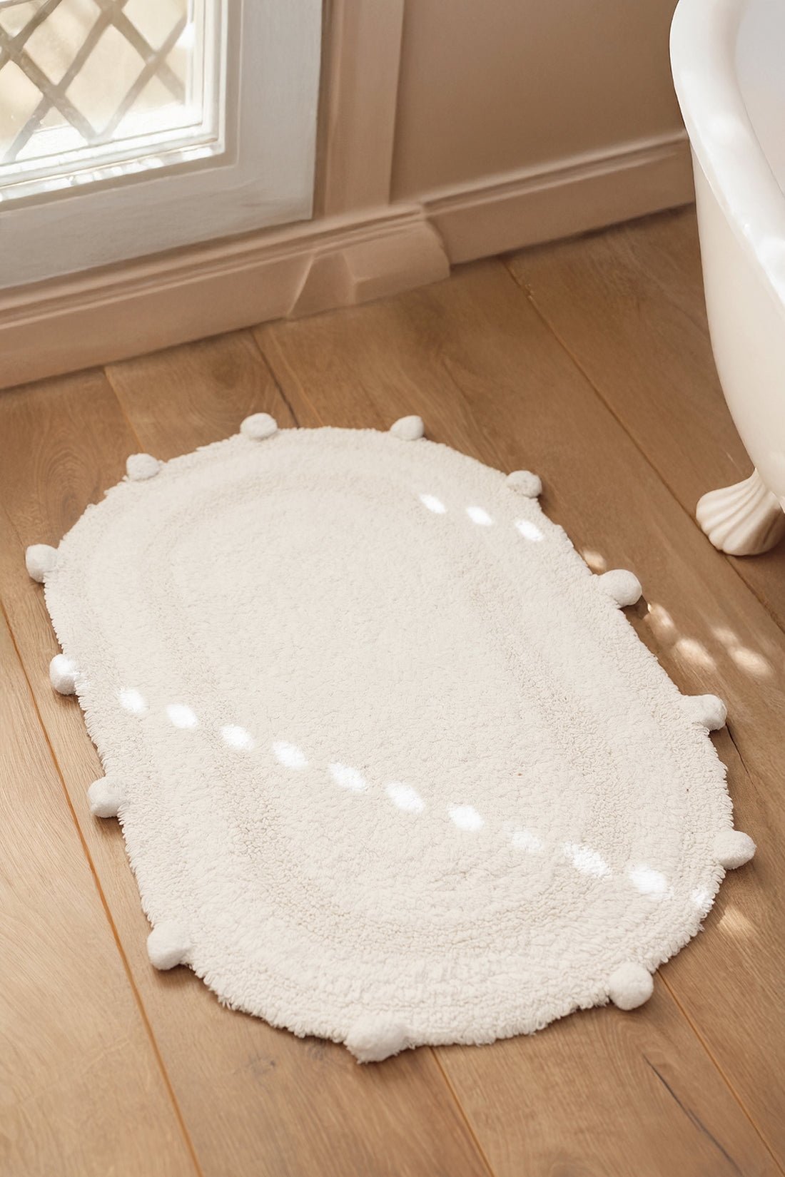 Lampetie | Eris Tekli Banyo Paspası 50x80 Beyaz