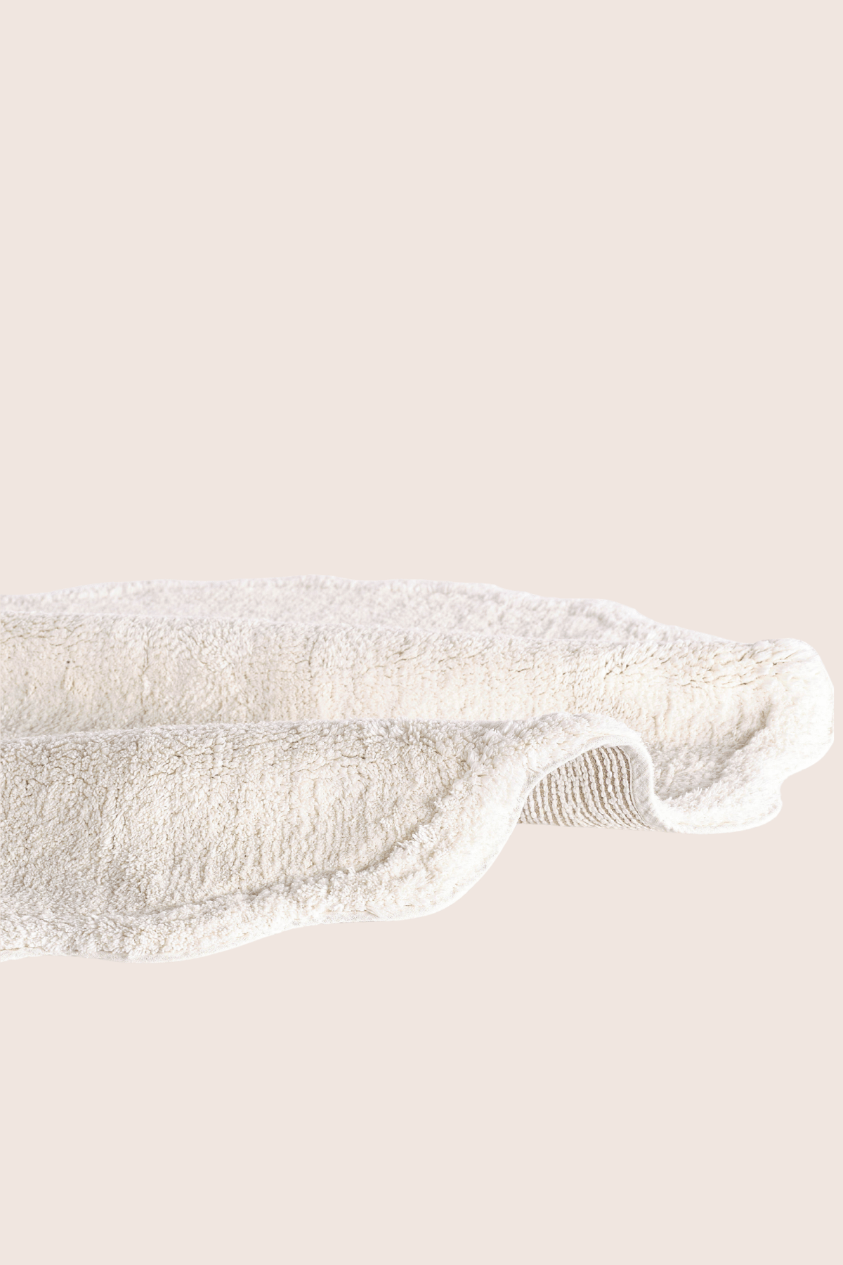 Scallop Yuvarlak Banyo Paspası Bambu 90x90 Ekru