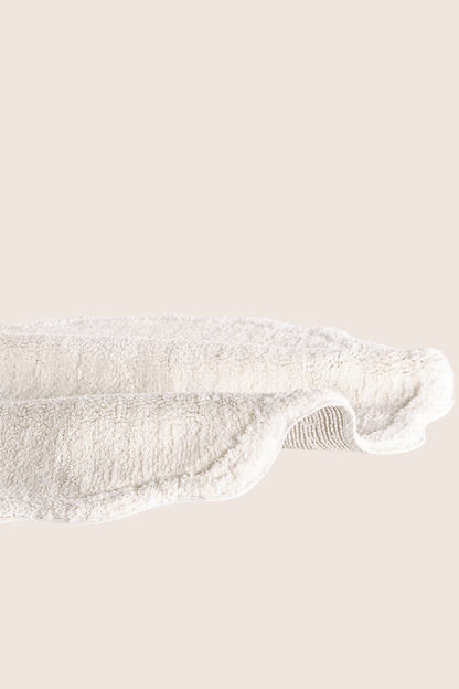 Scallop Yuvarlak Banyo Paspası Bambu 90x90 Ekru