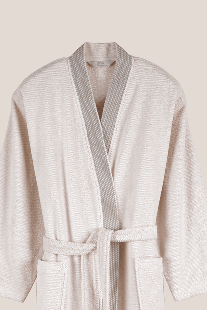 Travertine %100 Pamuk Kadın Bornoz Açık Bej