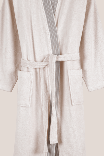 Travertine %100 Pamuk Kadın Bornoz Açık Bej