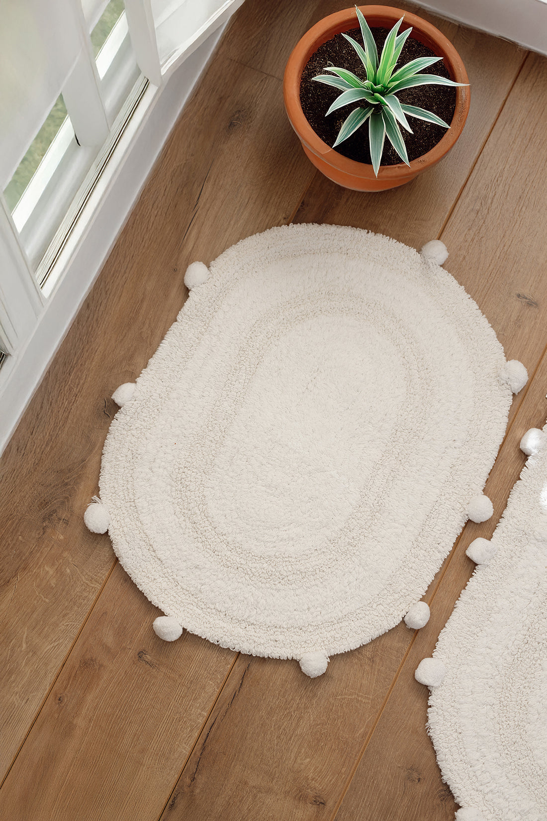 Lampetie | Eris Tekli Banyo Paspası  45x60 Beyaz