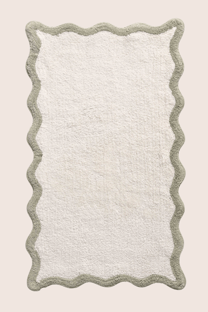 Scallop Tekli Banyo Paspası Bambu 60x100 Yeşil