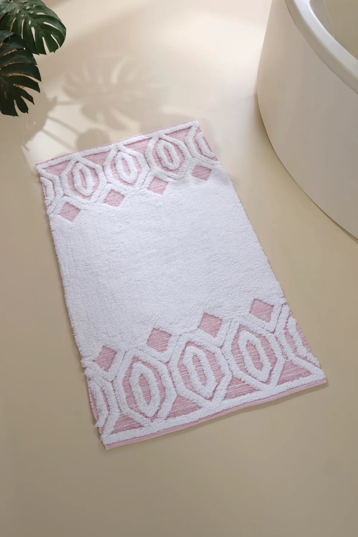 Sherry Tekli Banyo Paspası %100 Pamuk 70x110 Pembe