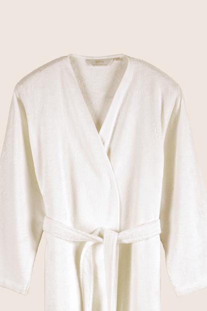 Sedef Bambu Kadın Bornoz Ekru