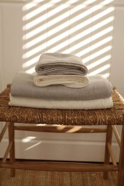 Sedef Bambu Banyo Havlusu 70x140 cm Ekru