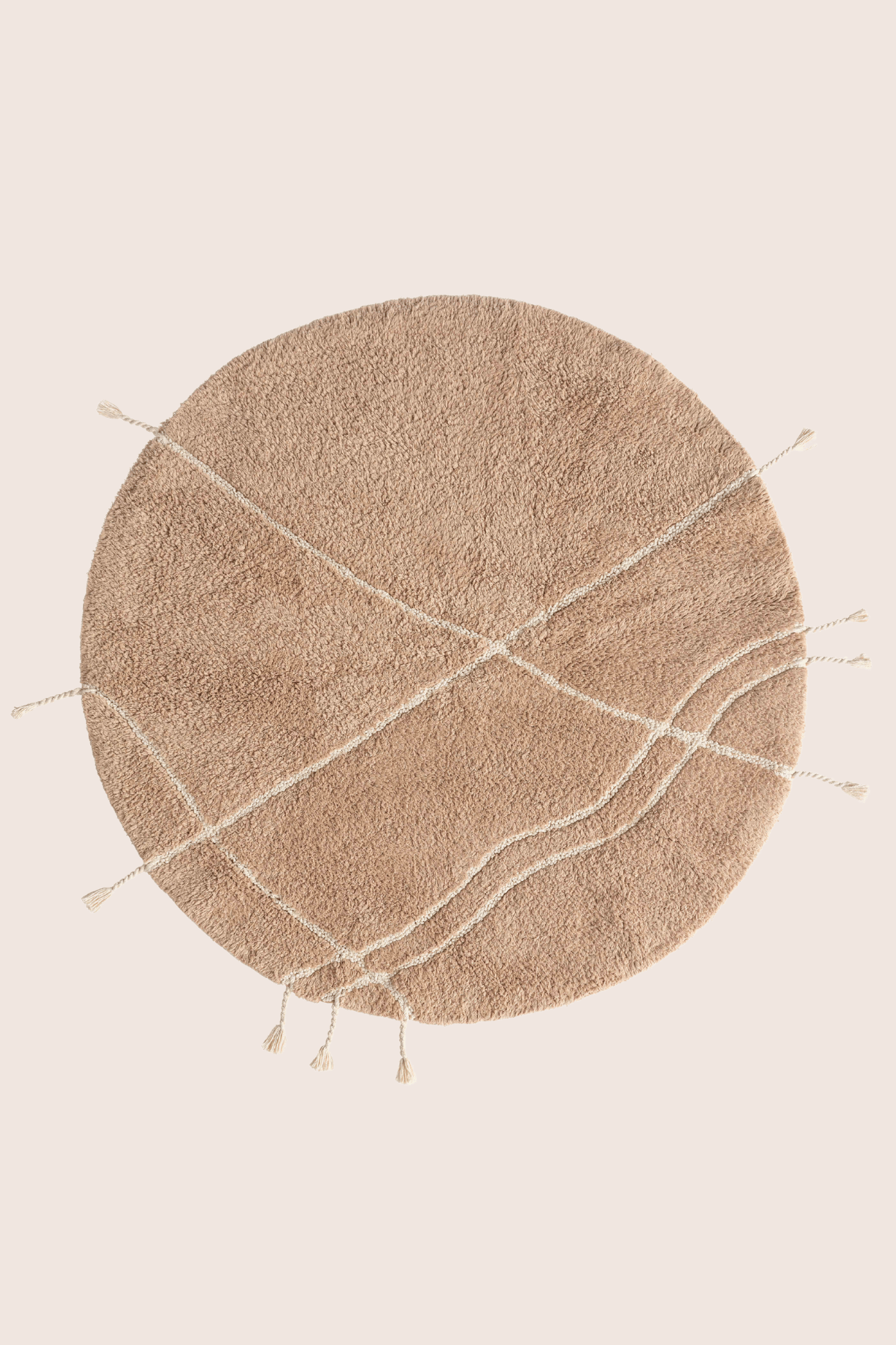 Travertine Yuvarlak Banyo Paspası %100 Pamuk 100x100 Kahverengi