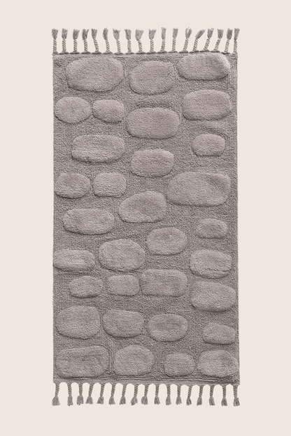 Wall Tekli Banyo Paspası %100 Pamuk 70x150 cm Gri