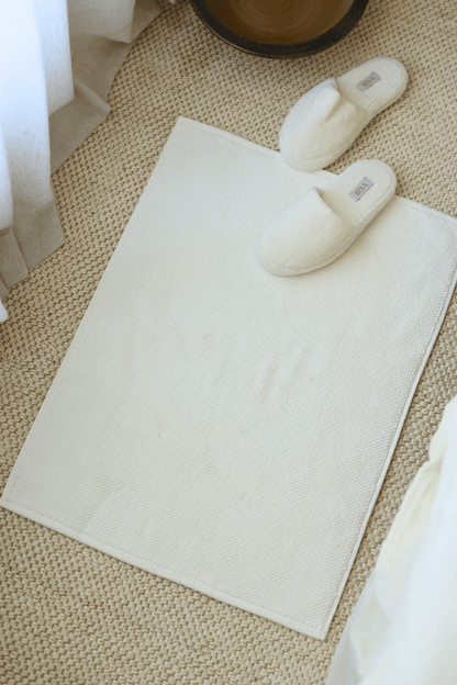 Velluna Tekli Havlu Banyo Paspası 50x80 cm Ekru