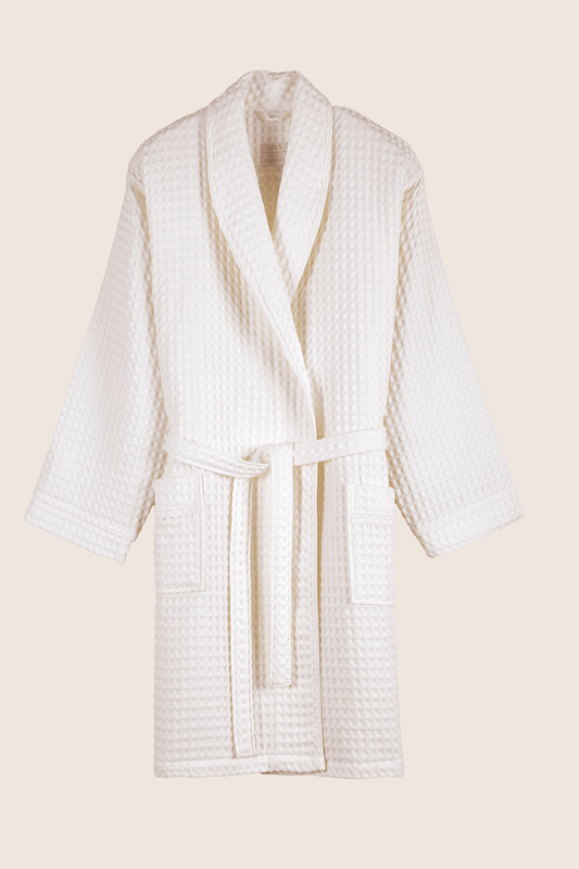 Aura Waffle Bornoz Takımı Ekru