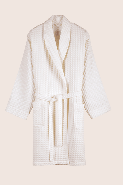 Aura Waffle Erkek Bornoz Ekru