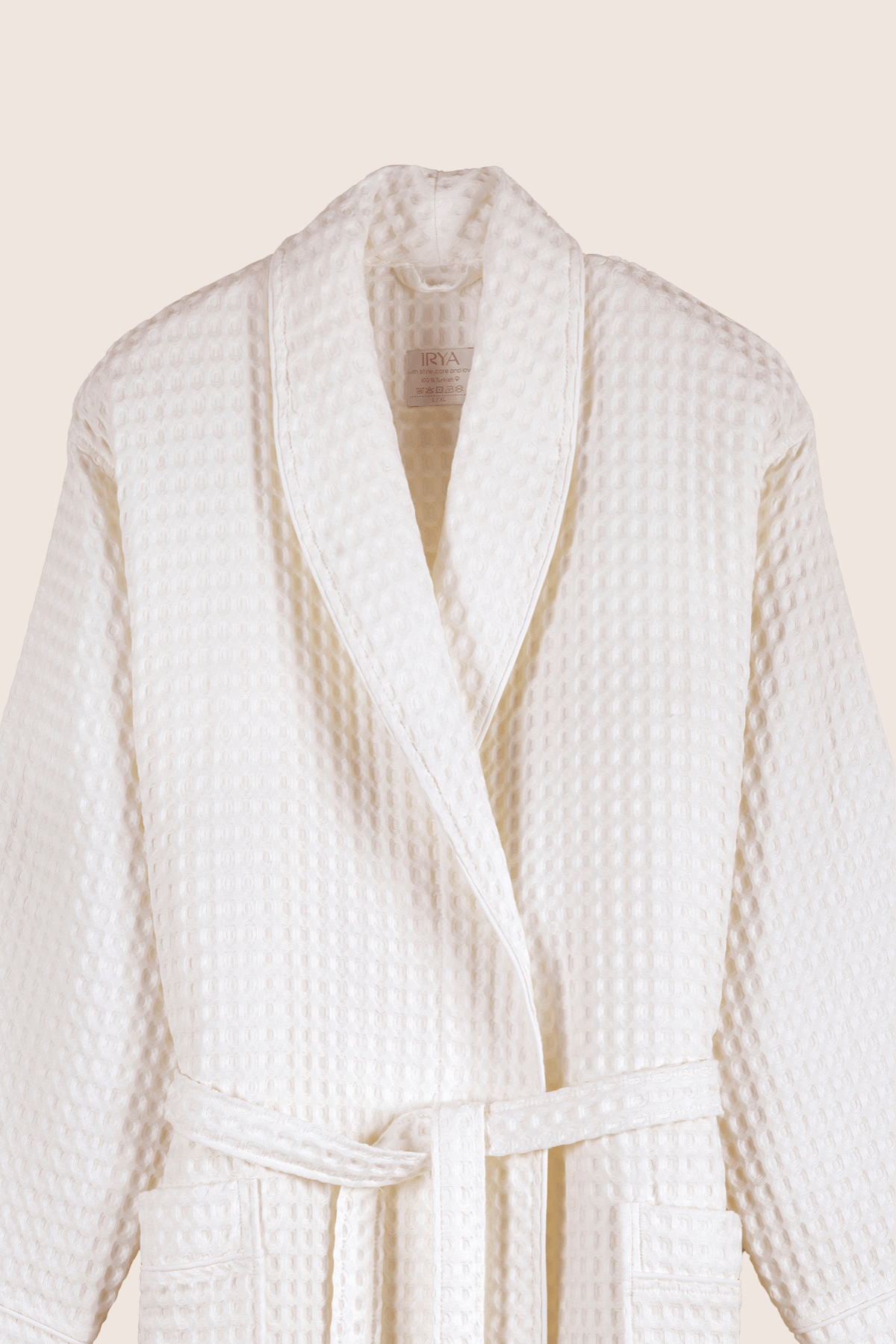 Aura Waffle Kadın Bornoz Ekru