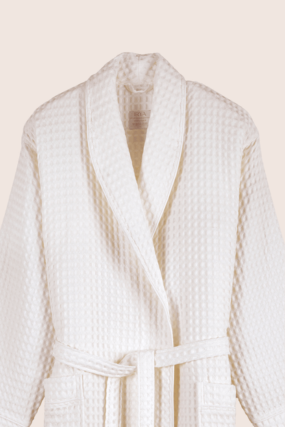 Aura Waffle Erkek Bornoz Ekru