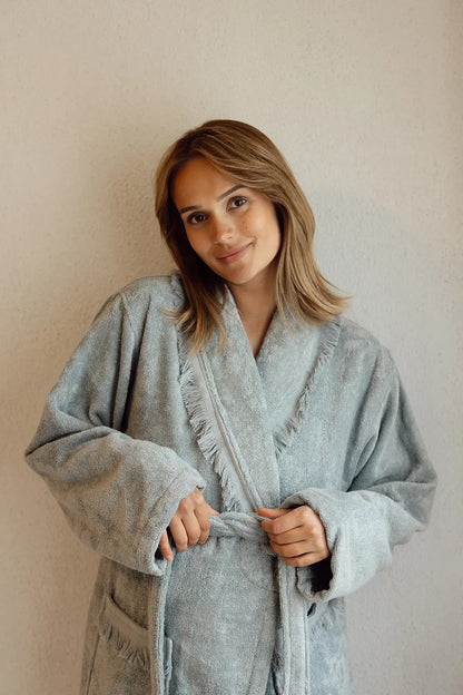 Belina Bamboo Women's Bathrobe Blue Large